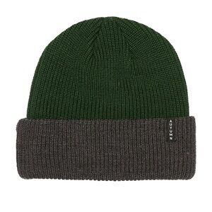 Autumn Blocked Beanie, Green/Charcoal Grey, One Size